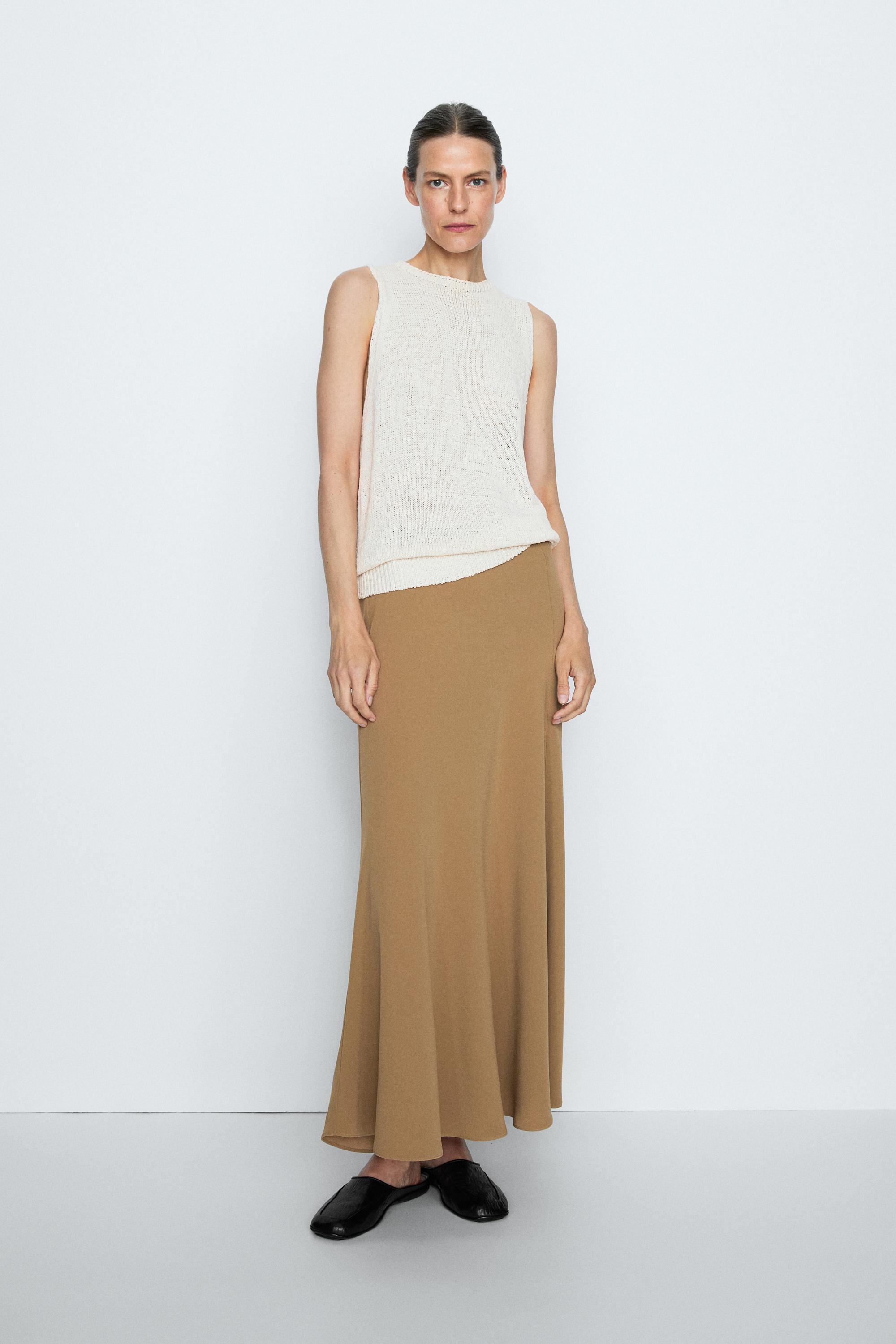 Flowing flared midi skirt - STUDIO